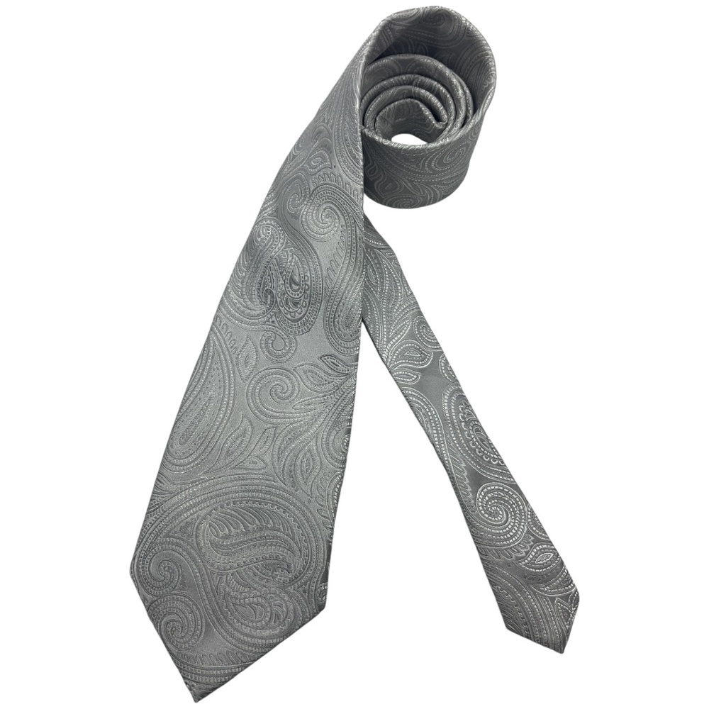 DONALD J. TRUMP Gray/Silver Silk DESIGNER Tie HANDMADE